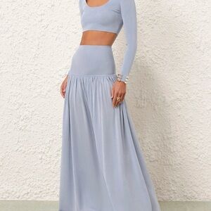 スカート ZIMMERMANN Woman Skirt Grey Zimmermann Matchmaker Gathered Linen-silk Midi Skirt in Grey